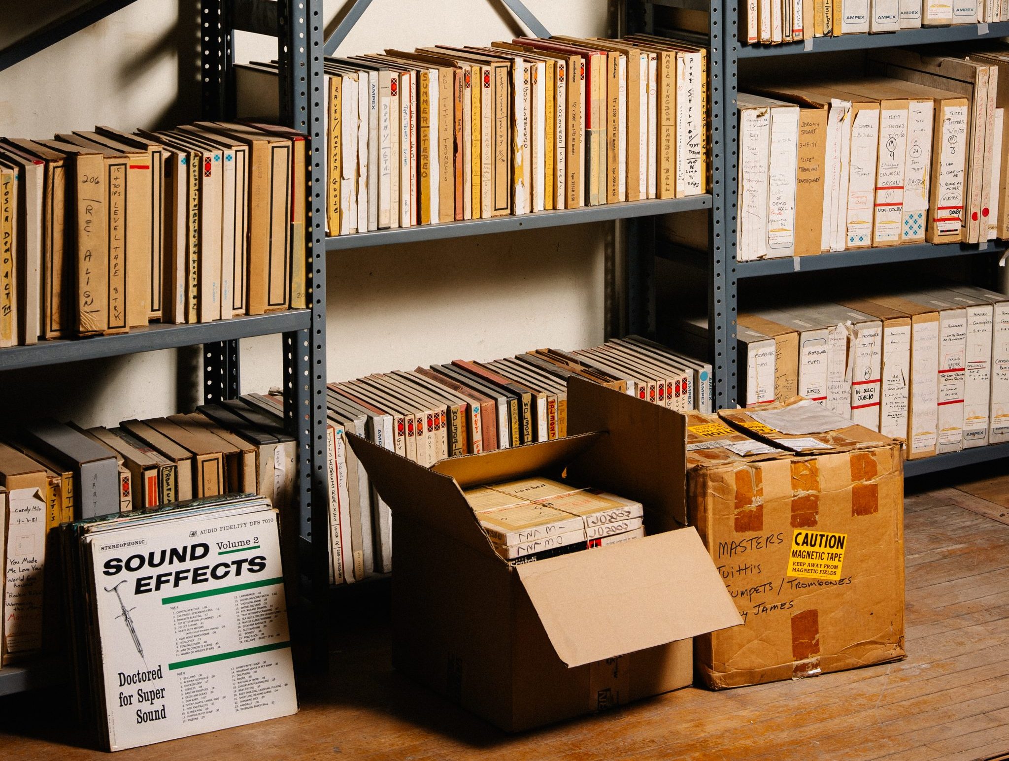 A small portion of the Sunset Sound tape archives. Photo: Tag Christof