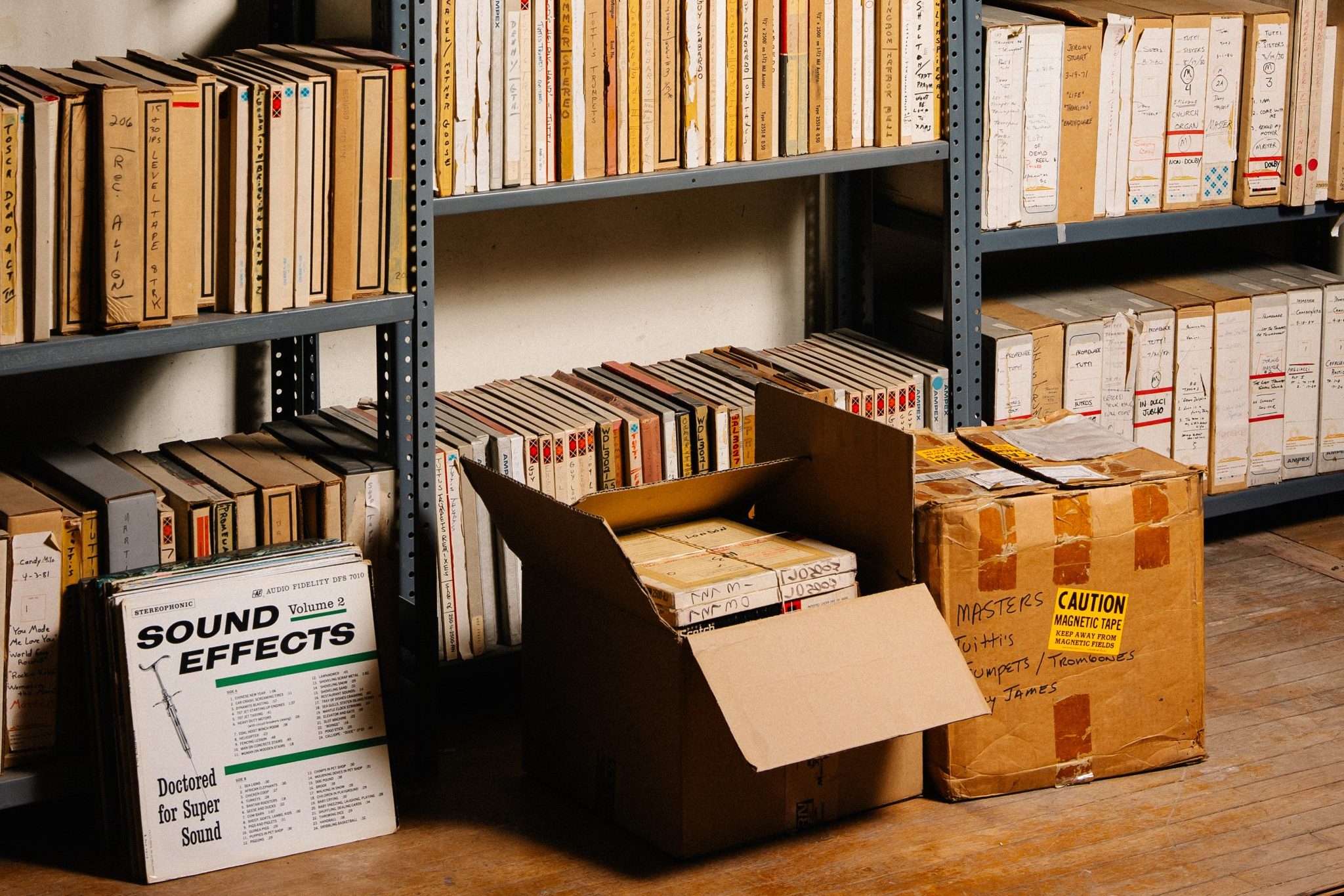 A small portion of the Sunset Sound tape archives. Photo: Tag Christof
